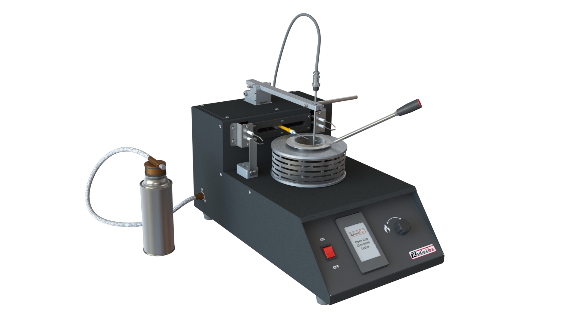 Напівавтоматичний прилад для визначення температури спалаху і займання  у відкритому тиглі Клівленда