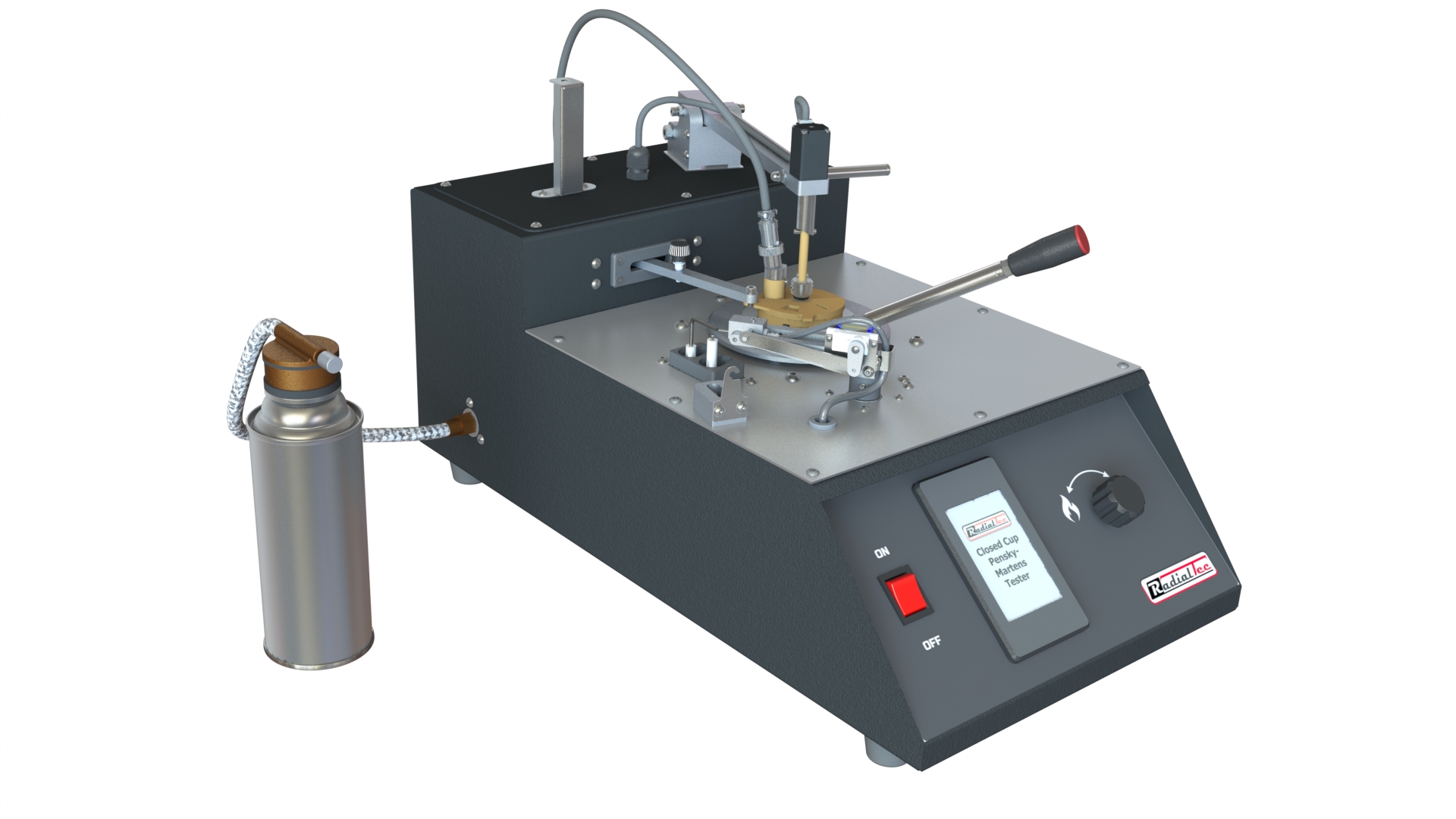 Напівавтоматичний прилад для визначення температури спалаху  у закритому тиглі Пенського-Мартенса